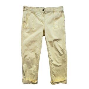 Tommy Hilfiger Womens Sloan Cropped Pants Size 8 Yellow Beachy Coastal